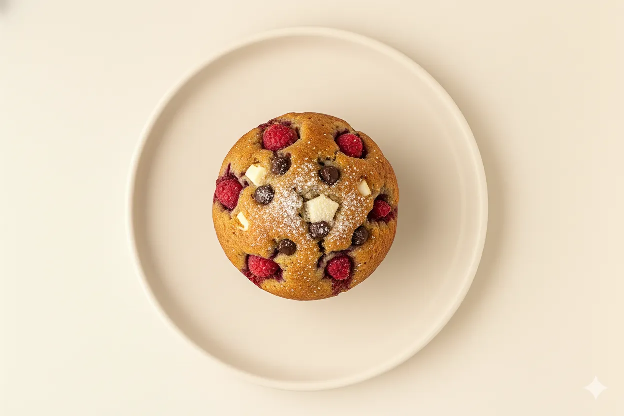 Raspberry and Chocolate Chip Muffin